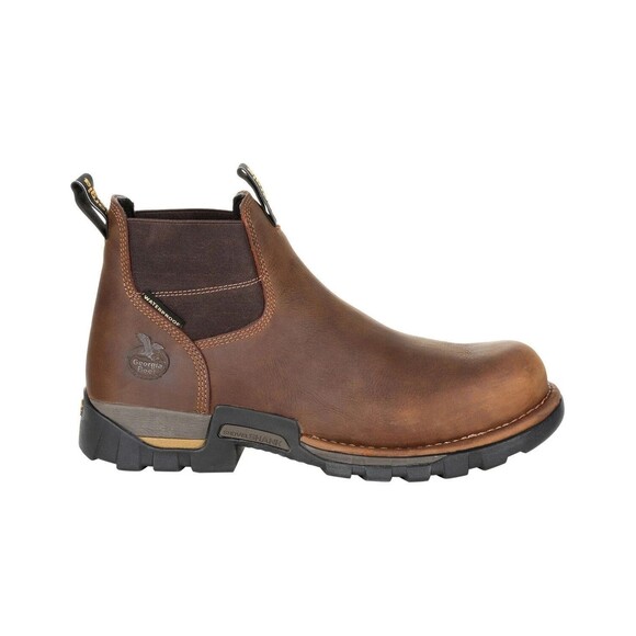 Georgia Men\'s Eagle One Steel Toe Waterproof Chelsea Work Boot BROWN NIB SZ 14 W main image 4